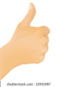 Gesto de mano - pulgar hacia arriba. Ilustración del vector