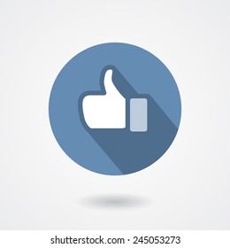Hand gesture with thumb up. Vector icon