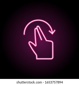 Gesto de mano, icono de neón en pantalla táctil. Línea delgada simple, contorno vectorial tacto iconos gestos para ui y ux, sitio web o aplicación móvil