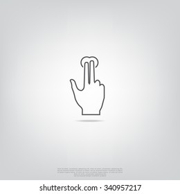 Hand gesture two fingers single tap