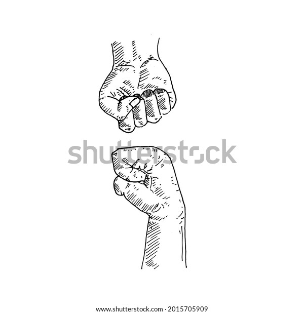 Hand Gesture Two Hands Hitting Each Stock Vector (Royalty Free