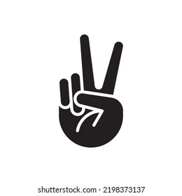 Hand Gesture V Sign Victory Peace Stock Vector (Royalty Free ...