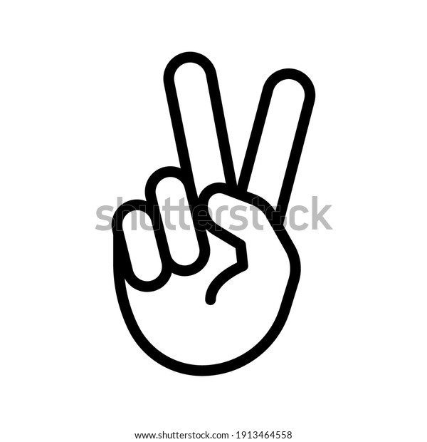 Hand Gesture V Sign Victory Peace Stock Vector (Royalty Free ...