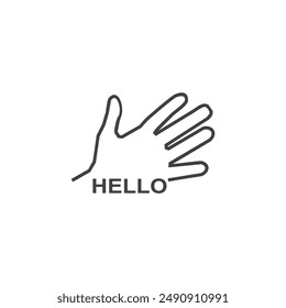 hand gesture vector, hello, moving hand.