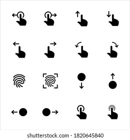 Hand gesture vector icons on white background