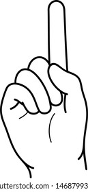 Hand gesture. Vector outline icon isolated on white background.