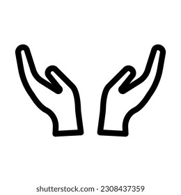 Hand Gesture Vector Thick Line Icon For Personal And Commercial Use.
