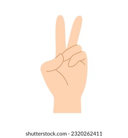 Hand gesture Victory. Vector image