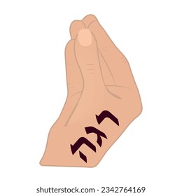 Hand with gesture wait in Hebrew