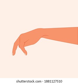 Hand With Gesture Of Walking Vector Illustration. Isolated White Backgroun. Two Finger Of Hand Like A Walking On The Floor. Hand Finger Walking. 