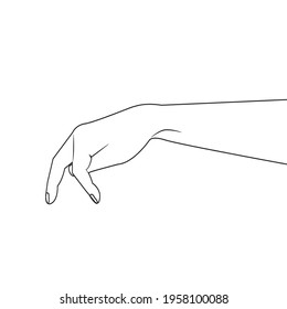 Hand With Gesture Of Walking Vector illustration. Isolated White Backgroun. Two Finger Of Hand Like A Walking On The Floor. Hand finger walking. Line Drawing. Line icon. Outline 