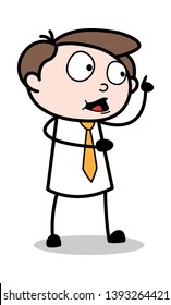 Hand Gesture While Talking - Office Businessman Employee Cartoon Vector Illustration﻿