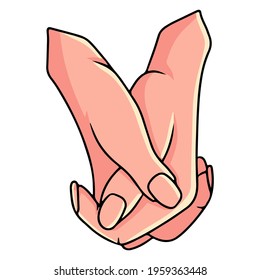 Hand gesture. Woman's hand. Hand gestures. Cartoon style. Illustration for design and decoration.