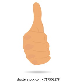 Hand gesture your thumb up. Sign thumbs up. Flat design, vector illustration, vector.