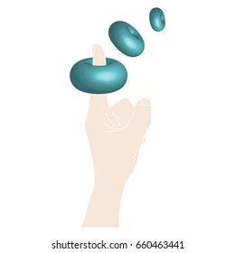 Hand gesture.Pointing finger.Isolated vector illustration