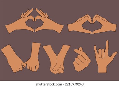Handgesten über eine romantische Beziehung Beide Versionen sind erhältlich.