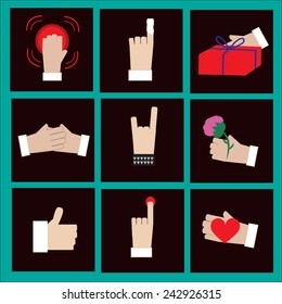 hand gestures and actions