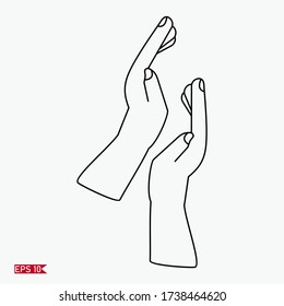 
hand gestures, applause. Support gestures with outline style.