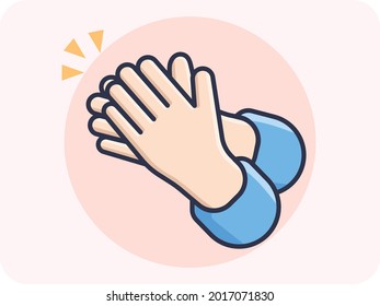 Hand gestures Clapping hands, icon, logo, vector design, isolated background.
