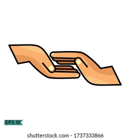 
hand gestures, clapping palms.
gesture gives encouragement. Hand illustration in cartoon style.