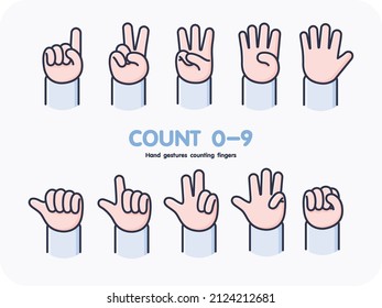 Hand gesture pointing number one sign Royalty Free Vector