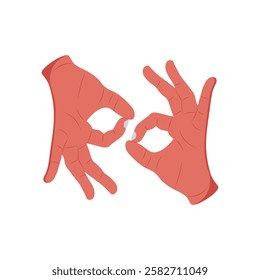Hand Gestures, Disability Vector Illustration Isolated