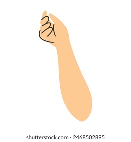 Hand gestures flat element on white background.
