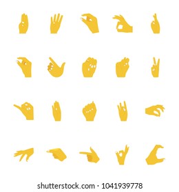 Hand Gestures Flat Icons Pack