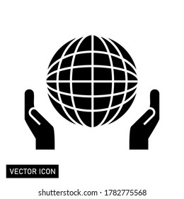 
hand gestures and globe. Hand gesture and globe vector design