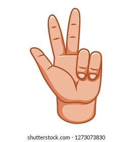 Hand gestures, great design for any purposes. Peace sign. Gesture line icon. Hand gestures illustration. Human vector gestures. White background.