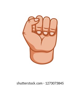 Hand gestures, great design for any purposes. Fist male. Gesture line icon. Hand gestures illustration. Human vector gestures. White background.