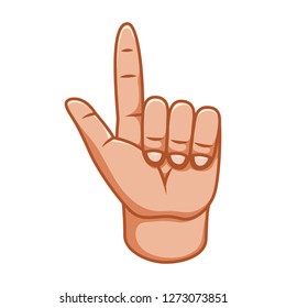 Hand gestures, great design for any purposes. One. Pointer. Gesture line icon. Hand gestures illustration. Human vector gestures. White background.
