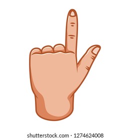 Hand gestures, great design for any purposes. One. Pointer. Gesture line icon. Hand gestures illustration. Human vector gestures. White background.