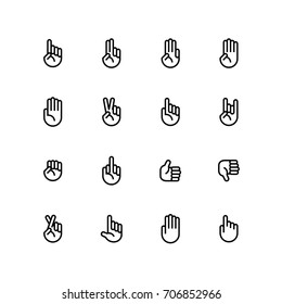 Hand Gestures Icon Set