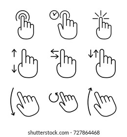 Hand Gestures Icon Set Stock Vector (Royalty Free) 727864468 | Shutterstock