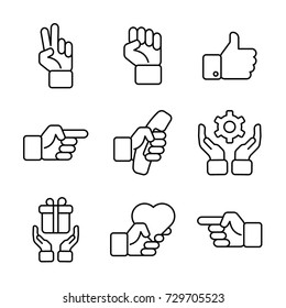 Hand Gestures Icon Set