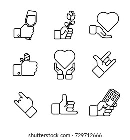 Hand Gestures Icon Set