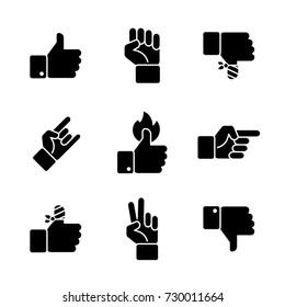 Hand Gestures Icon Set