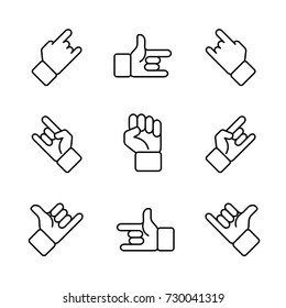 Hand Gestures Icon Set