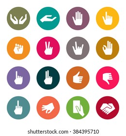 Hand gestures icons