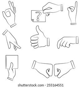 hand gestures icons set
