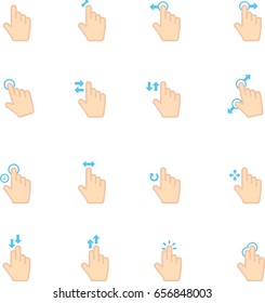hand gestures icons set