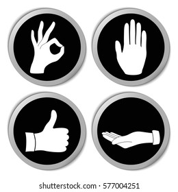 Hand gestures icons - vector stickers  set