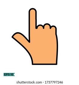 hand gestures, index fingers and thumbs open. illustration in a flat style.