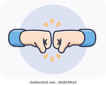 Hand gestures, Knuckle bump icon vector design, It's a greeting to someone close to you, icon, logo,  vector design, isolated background.