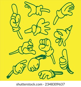 Hand gestures line icon set. Included icons as fingers interaction, pinky swear, forefinger point, greeting, pinch, hand washing and more.Female hand gesture (hand signHands vector line icons set. Han