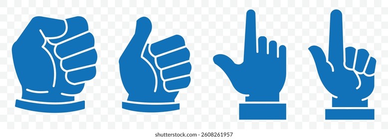 Hand gestures line icon set. Hands poses. Hand cursor icon set. Vector illustrator