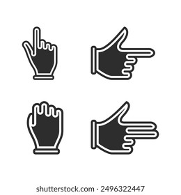 Hand gestures line icons, Included icons as fingers interaction, forefinger point.