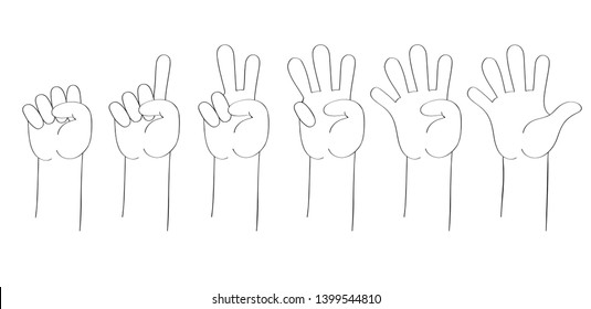 Hand Gestures Line Icons Set Flat Stock Vector Royalty Free 1399544810 Shutterstock 0030