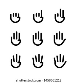 hand gestures. line icons set. Flat style vector icons, emblem, symbol For Your Design